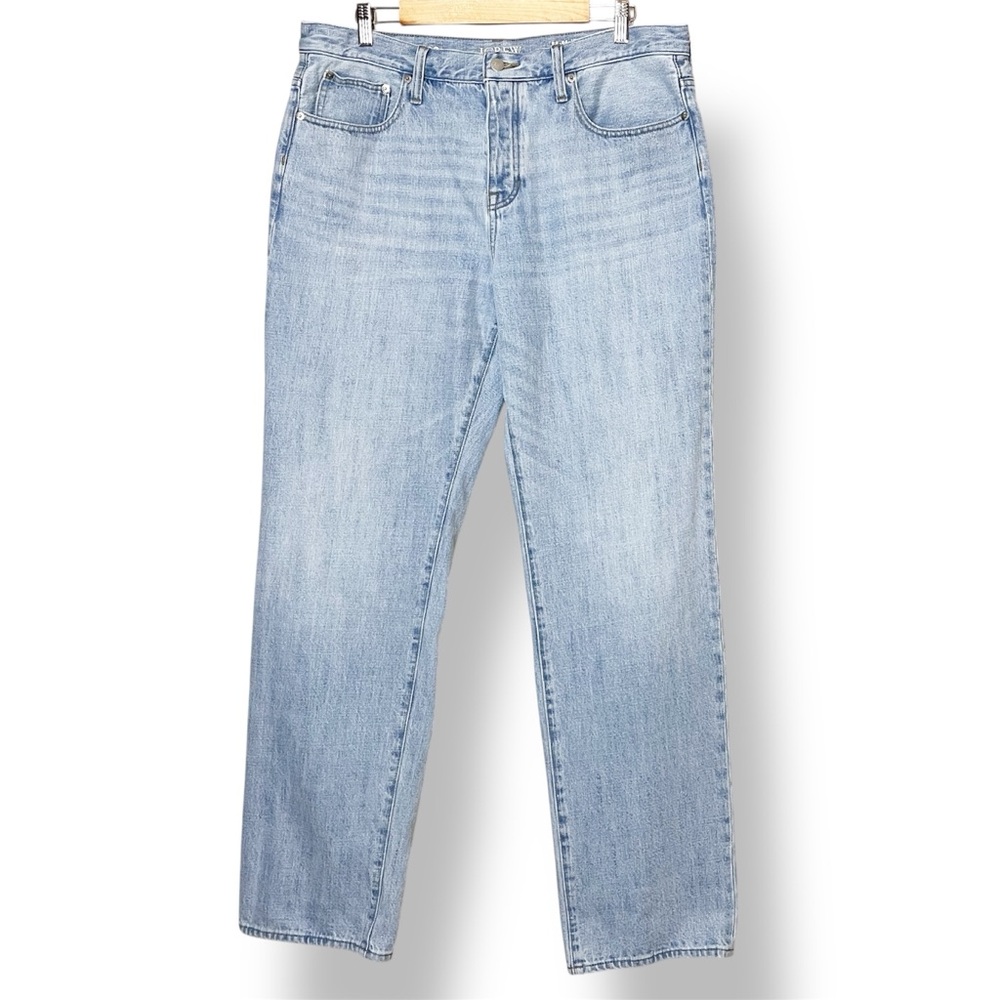 J. Crew Mid Rise ‘84 Slouchy Jeans distressed pocket light wash 100% cotton blue